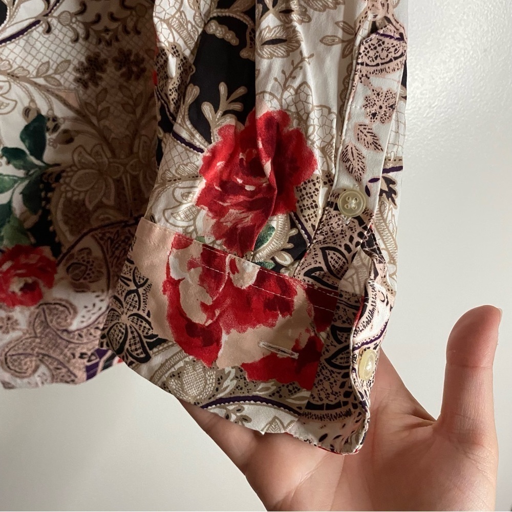 Chico’s Floral Silky Soft Long Sleeve Shirt Medium - Picture 5 of 7
